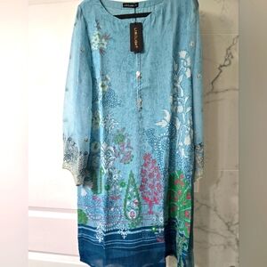 Women's Blue Floral Dress